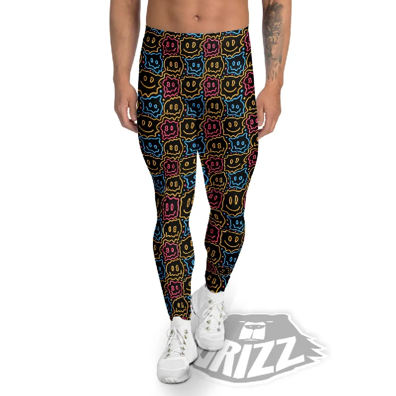 Great Deals Trippy Neon Psychedelic Print Men's Leggings