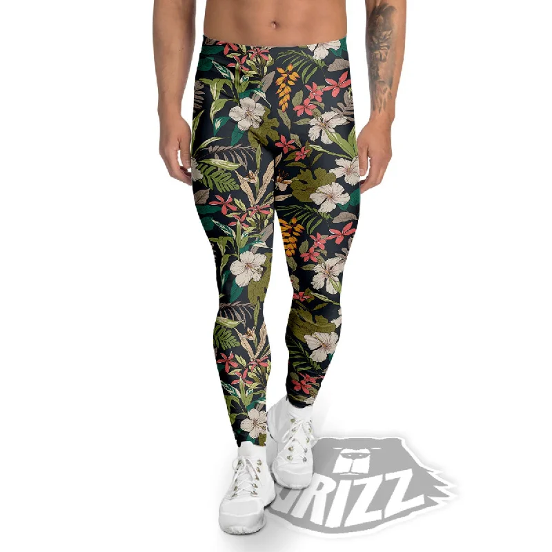 Deal Dash Tropical Hawaiian Aloha Print Pattern Men's Leggings