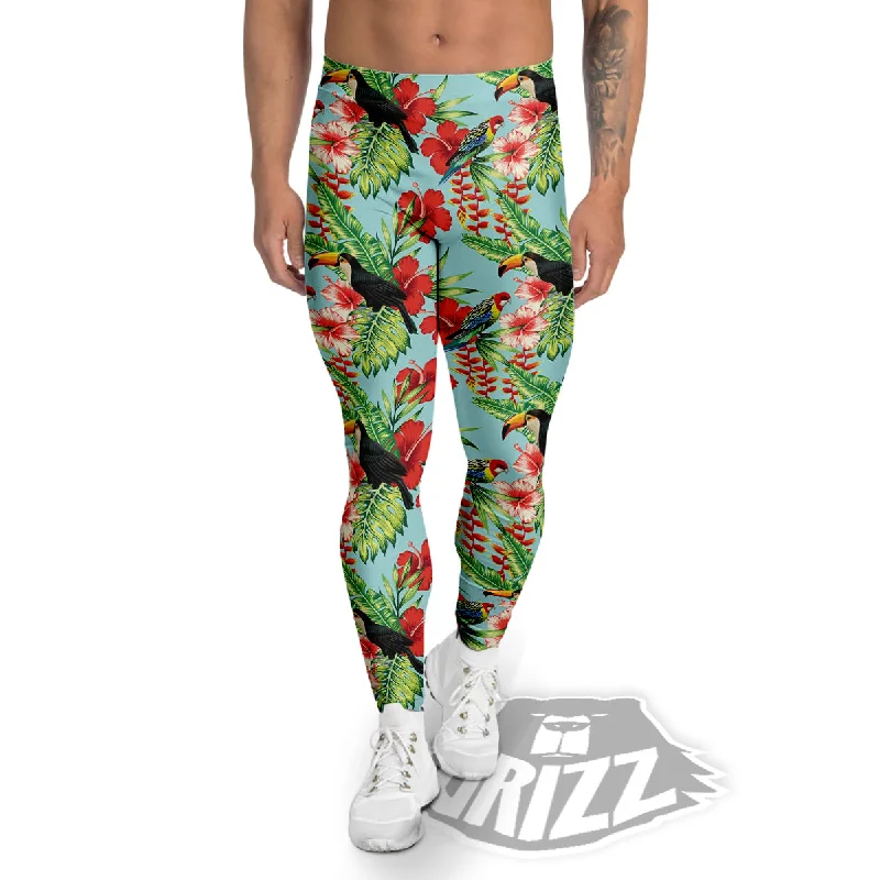 Deal of the Week Tropical Parrot Toucan Print Pattern Men's Leggings