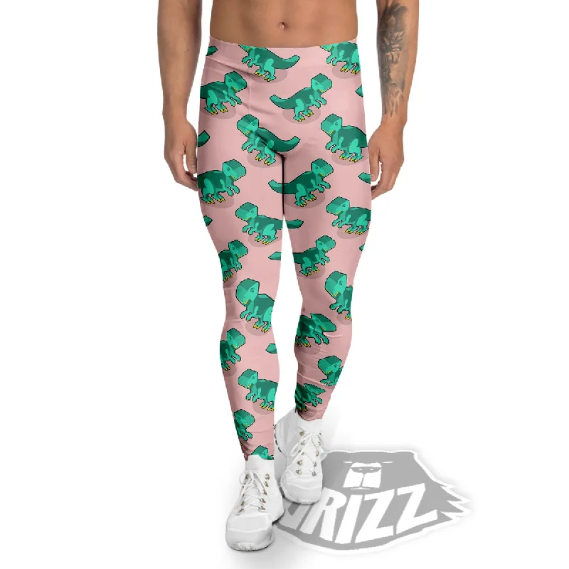YEAR-End Sale Tyrannosaurus Isometric Print Pattern Men's Leggings