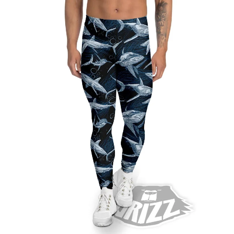 Warehouse Sale Underwear Shark Print Pattern Men's Leggings