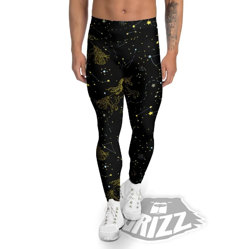 Price Meltdown Unicorn Star Space Print Pattern Men's Leggings