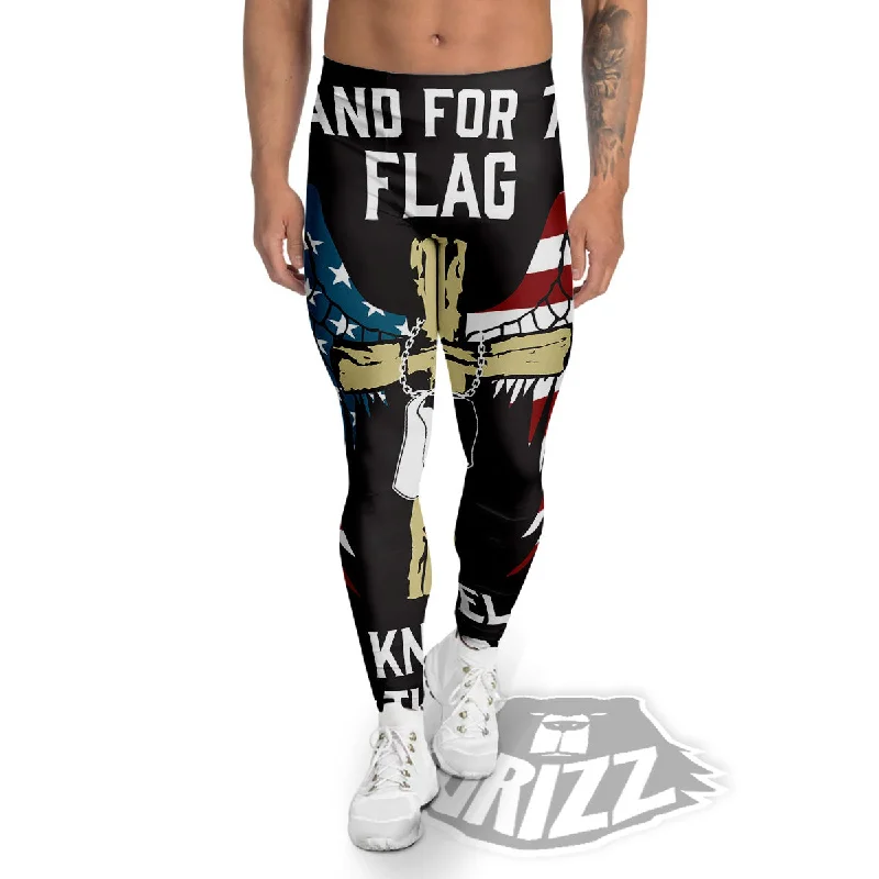 Deal Frenzy United We Stand American Flag Print Men's Leggings