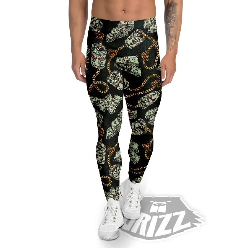 Instant Savings US Dollar Print Pattern Men's Leggings