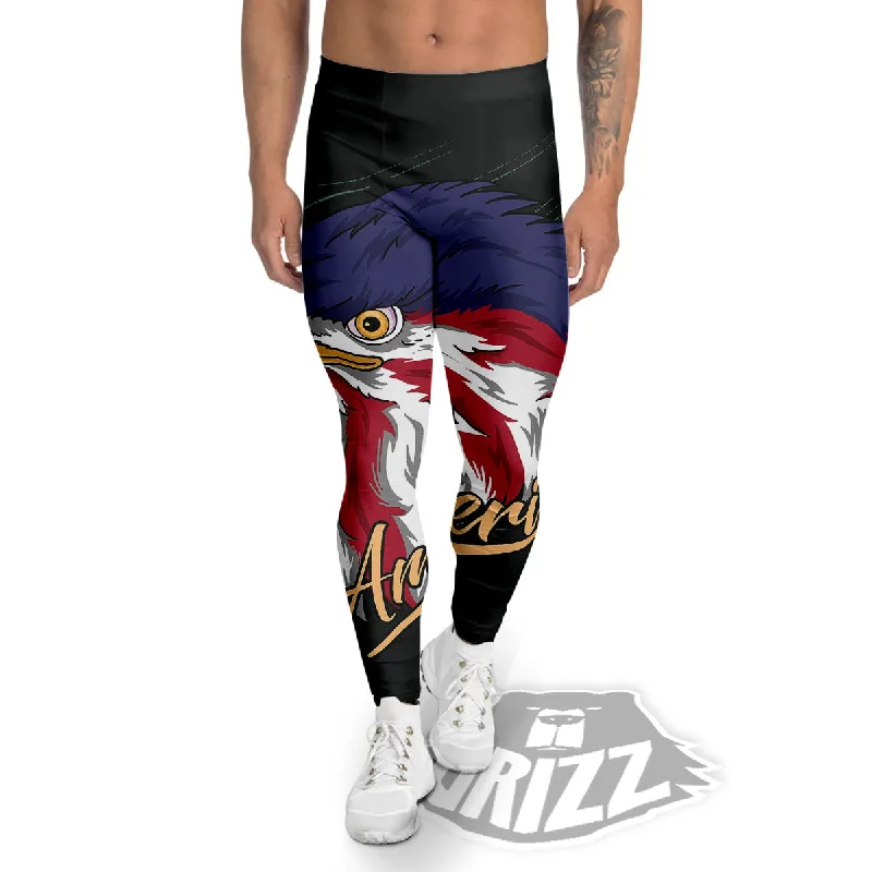 New Deals USA Eagle Patriotic Print Men's Leggings