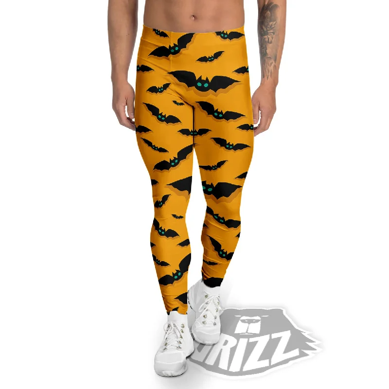 Final Clearance Vampire Bat Halloween Print Pattern Men's Leggings
