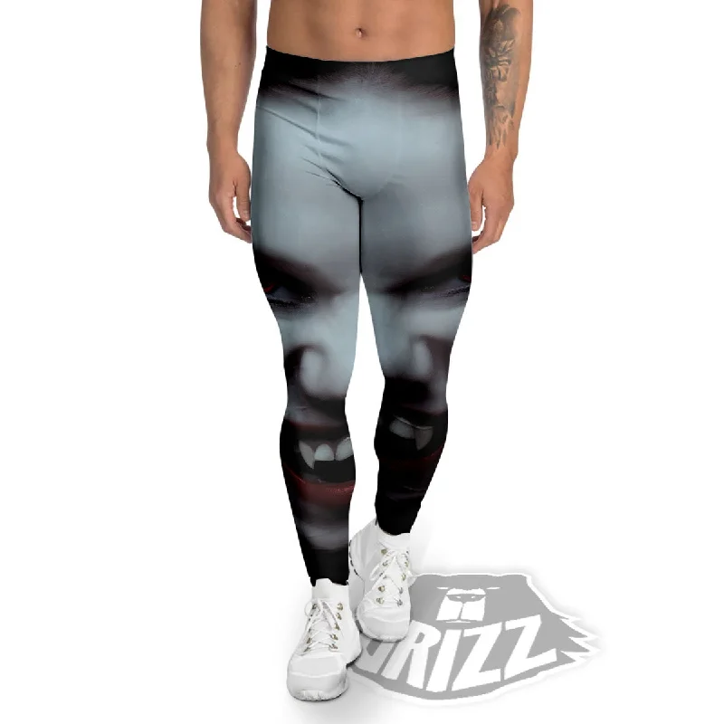 Epic Deals Vampire Girl Halloween Print Men's Leggings