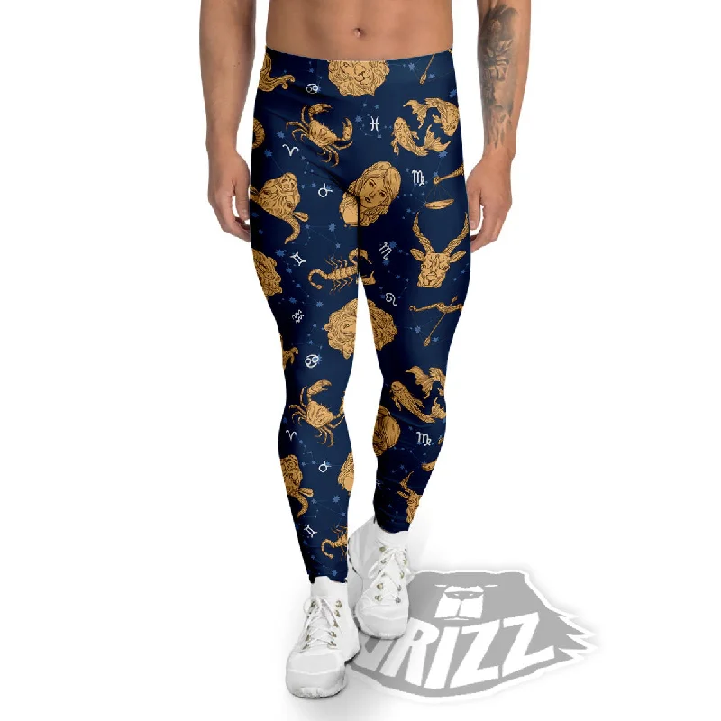 Holiday Sale Virgo Zodiac Purple Print Pattern Men's Leggings