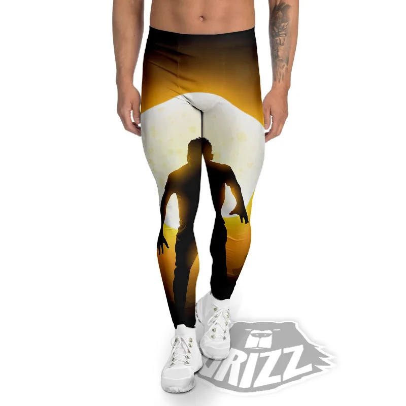 Discount Extravaganza Walking Zombie Halloween Print Men's Leggings