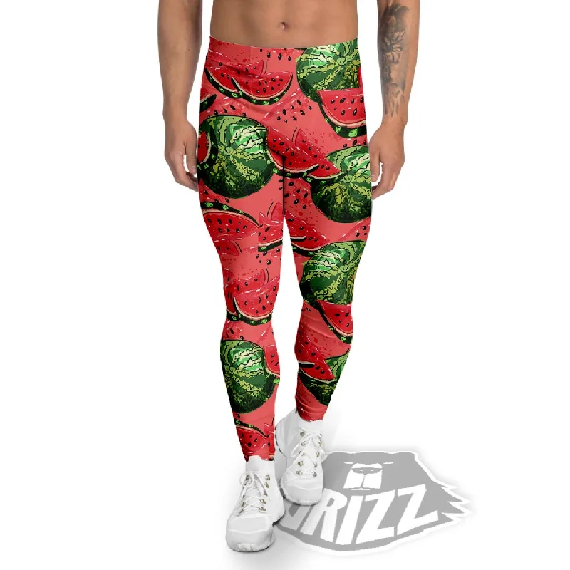Price Rollback Watermelon Summer Fruits Print Pattern Men's Leggings