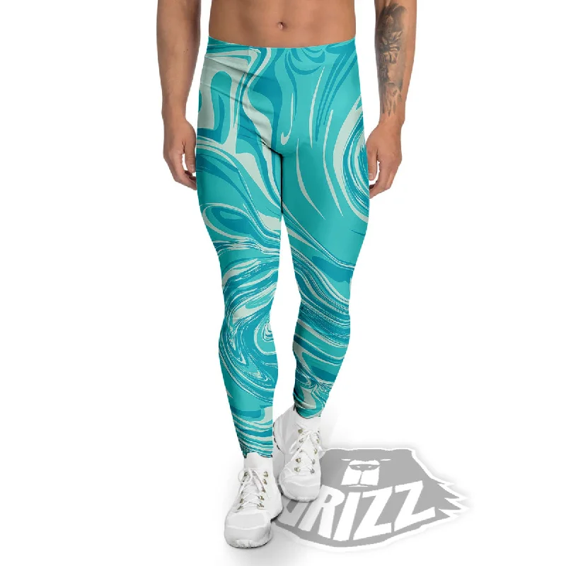 Price Reduction Wave Psychedelic Print Pattern Men's Leggings