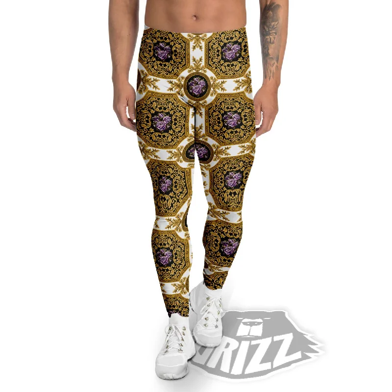 Super Savings Western Damask Ornamental Print Men's Leggings