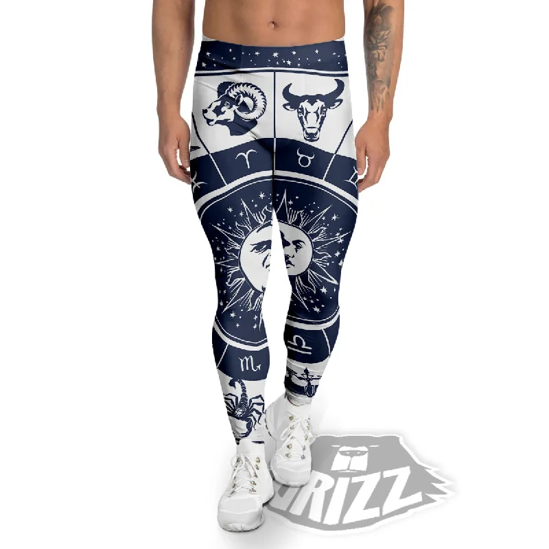 Lowest Prices Wheel Zodiac Signs Print Men's Leggings