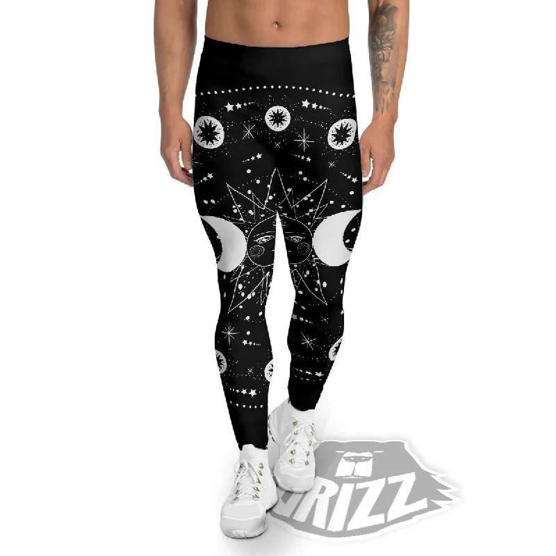 Quick Sale Wicca Magical White And Black Print Men's Leggings