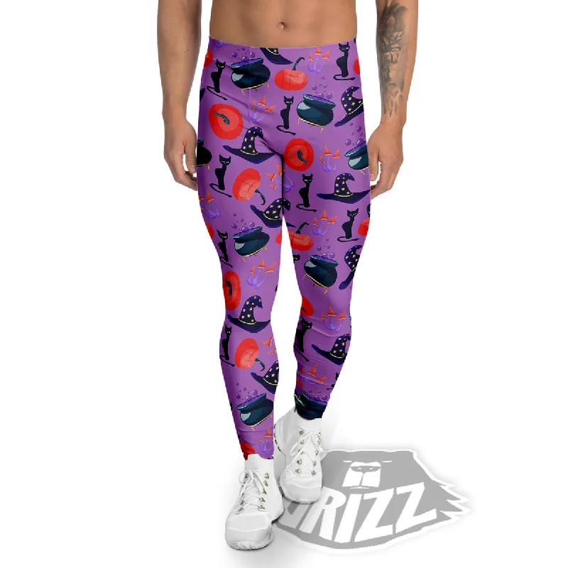 Reduced Prices Witch Cauldron Halloween Print Pattern Men's Leggings