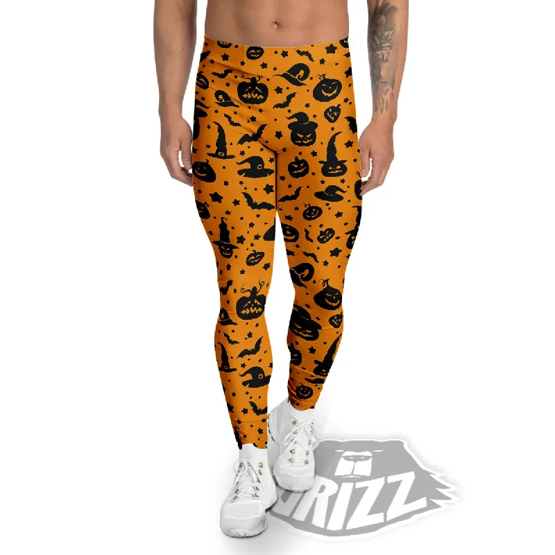 Midnight Madness Wizard Halloween Print Pattern Men's Leggings