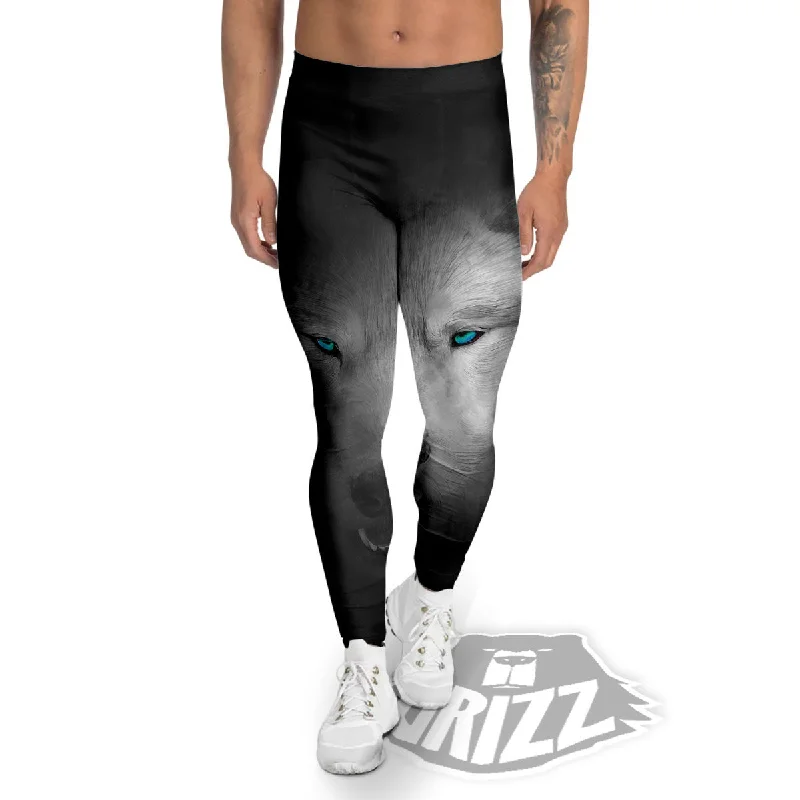 New Deals Wolf Painting Watercolor Print Men's Leggings