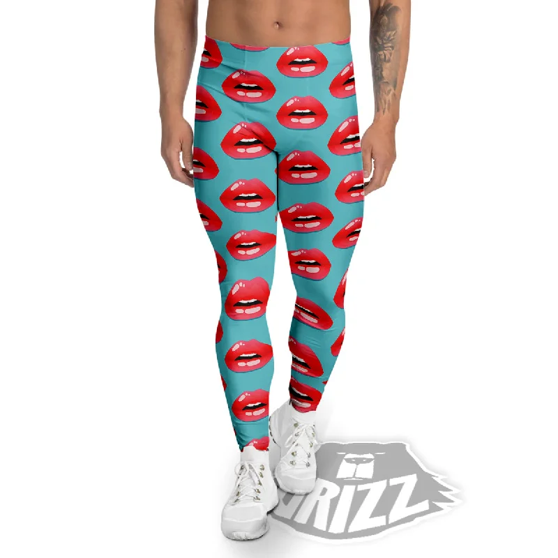 Instant Discount Women's Lips Print Pattern Men's Leggings