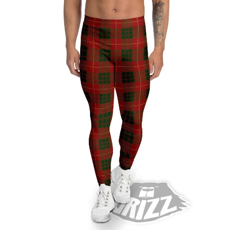 Great Deals Xmas Plaid Print Pattern Men's Leggings