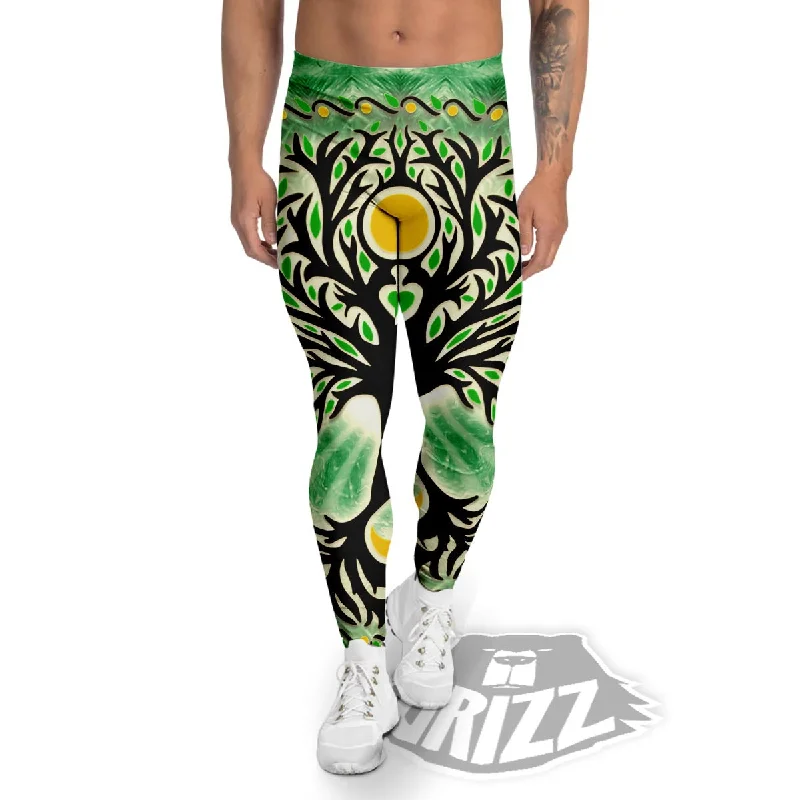 Mega Deal Yggdrasil Moon And Sun Print Men's Leggings