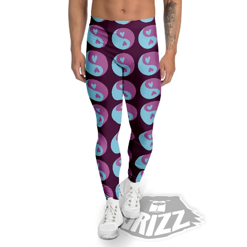 Big Discounts Yin Yang Blue And Purple Print Men's Leggings