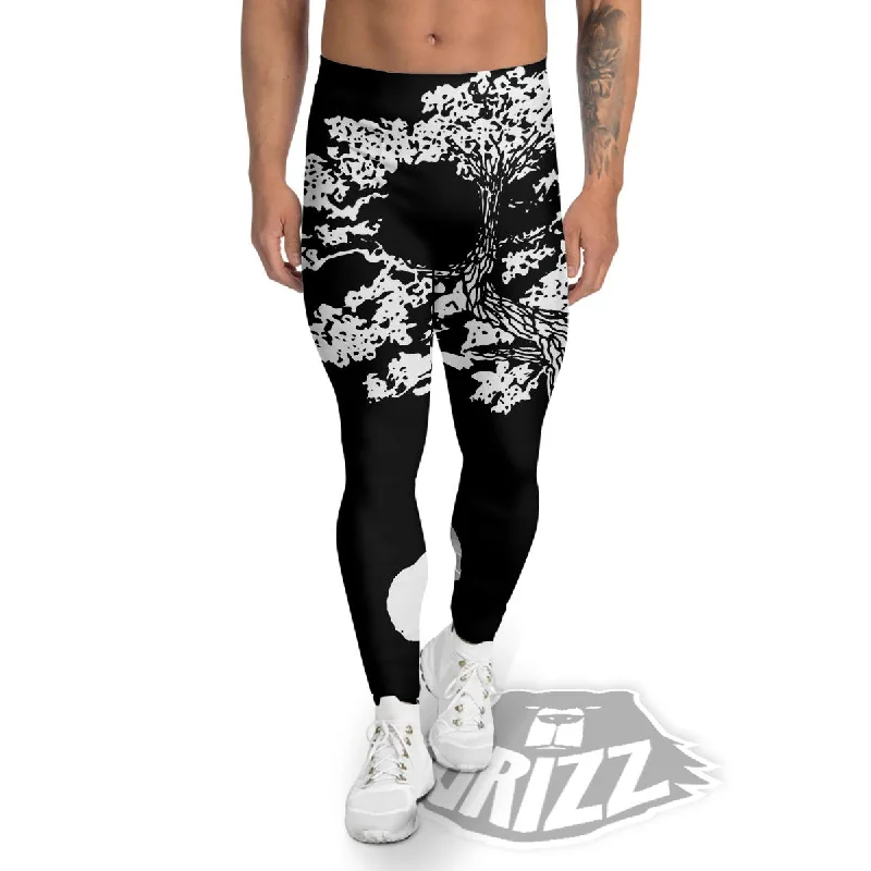Bargain Blast Yin Yang Roots Print Men's Leggings