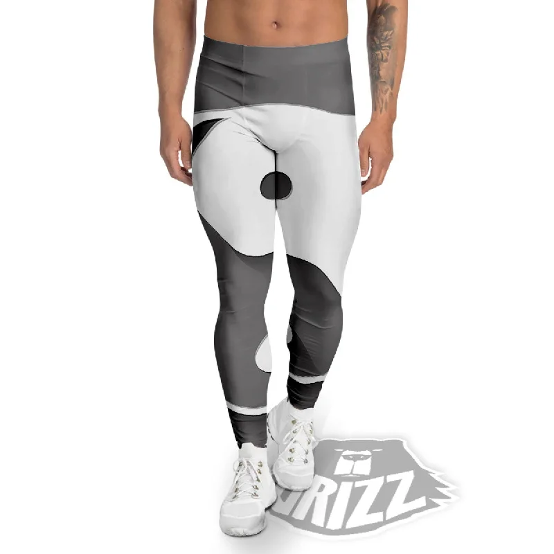 Mega Deal Yin Yang White And Sliver Print Men's Leggings