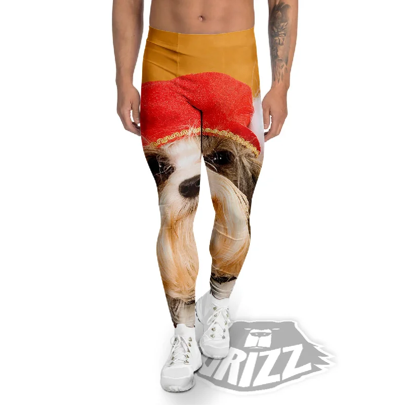 Deal Zone Yorkshire Terrier Red Cap Print Men's Leggings