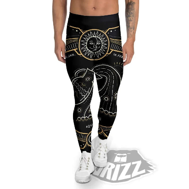 Buy More, Save More Zodiac Sign Vintage Aquarius Print Men's Leggings