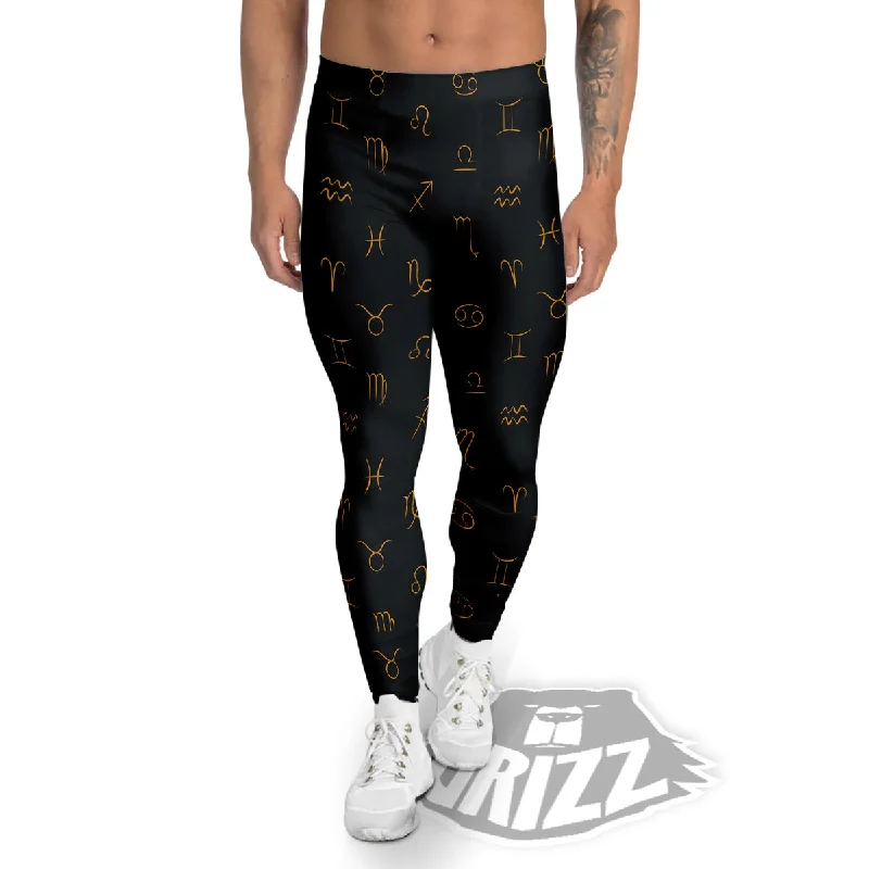Best Bargains Zodiac Signs Astrological Print Pattern Men's Leggings