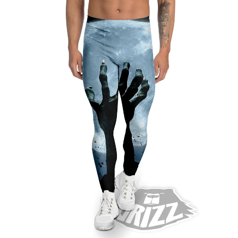 Super Deal Zombie Hands Scary Print Men's Leggings