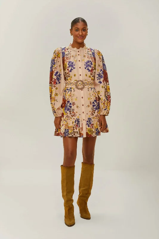 Don’t Miss Out Pink Beauty Bouquet Puff Sleeve Mini Dress