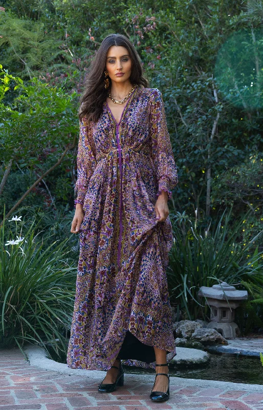 Savings Bonanza Jennifer Chiffon Silk Blend Maxi Dress