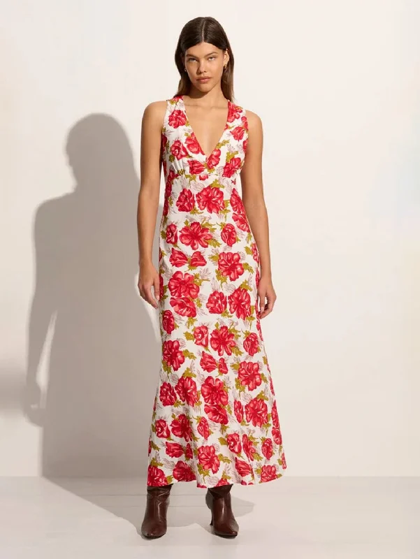 Referral Discount Acacia Maxi Dress - Isadora Floral Red