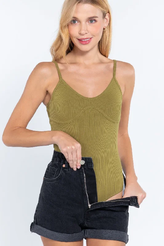 Exclusive Savings Bust Detail Cami Rib Bodysuit