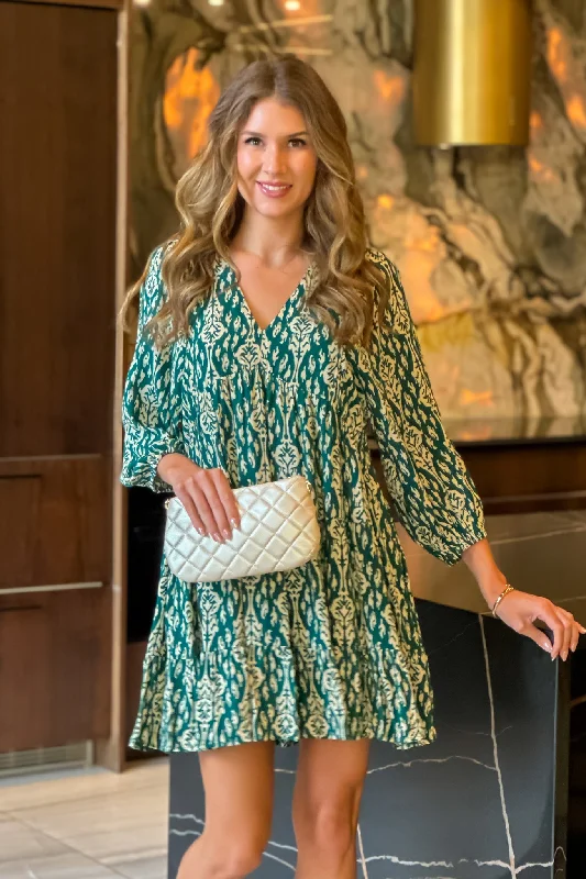 Price Reduction Adelle Printed Mini Dress : Green