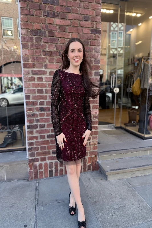 Blowout Deals AIDAN MATTOX NWT LS Beaded Dress / XS-US0