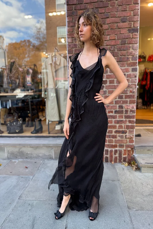 Warehouse Sale ALBERTA FERRETI Mousseline Gown With Slip / S