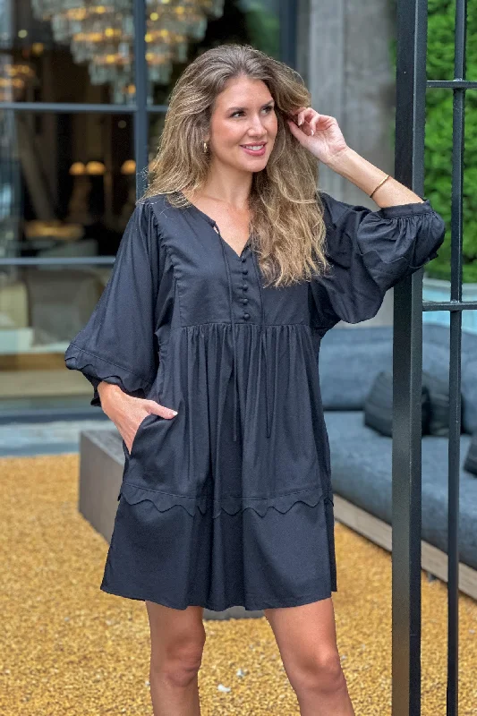 Buy Now Alima Front Detail Midi Dress : Black