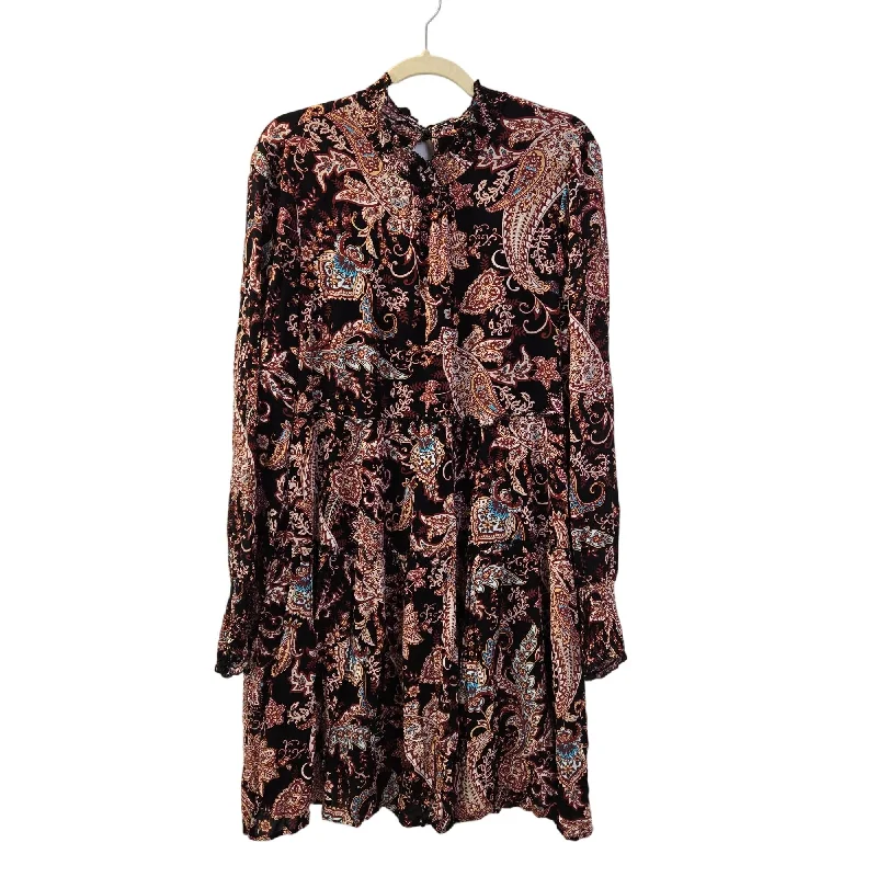Weekend Deal Anthropologie Paisley Print Cady Tiered Tunic Boho Dress Size Large