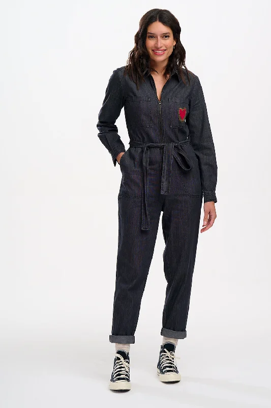 Price Fest Anwen Boilersuit Washed Black Heart Burst