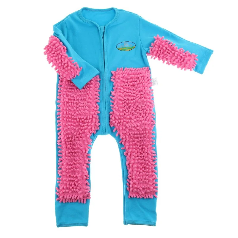 Daily Deals Maxbell Baby Mop Romper Outfit Floors Cleaning Swob Jumpsuit Dark Blue+Red 85cm Daily Deals Maxbell Baby Mop Romper Outfit Floors Cleaning Swob Jumpsuit Dark Blue+Red 85cm