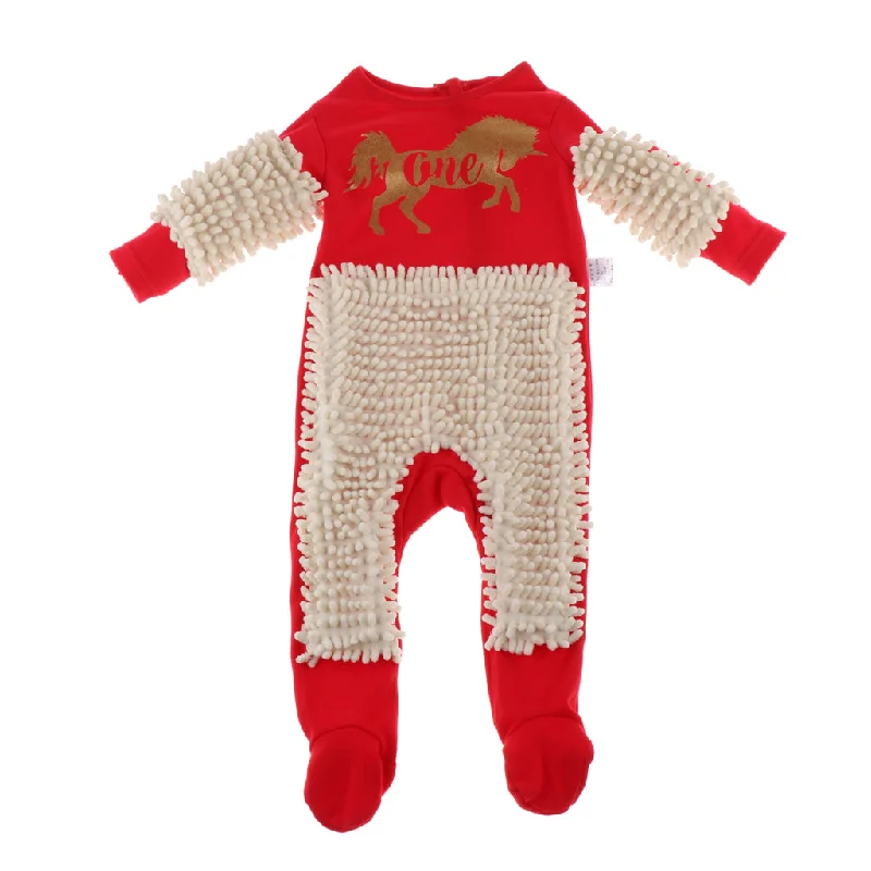 Act Now Maxbell Baby Mop Rompers Newborn Boys Girls Crawling Clothes Jumpsuit Red White 90cm Act Now Maxbell Baby Mop Rompers Newborn Boys Girls Crawling Clothes Jumpsuit Red White 90cm