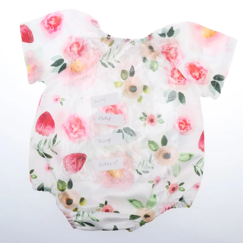 Deal Alert Maxbell Baby Rompers Dress Short Sleeve Floral Jumpsuits One-Pieces Pants 100cm