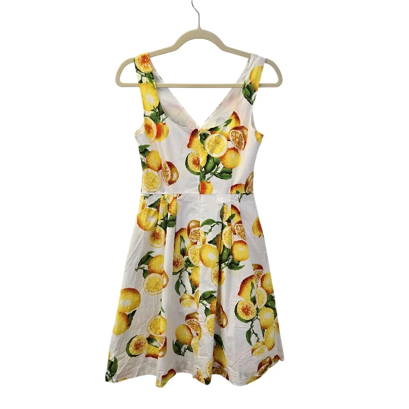 Midnight Madness Banana Republic Lemon & Orange Print Fit & Flare Sun Dress Size 2