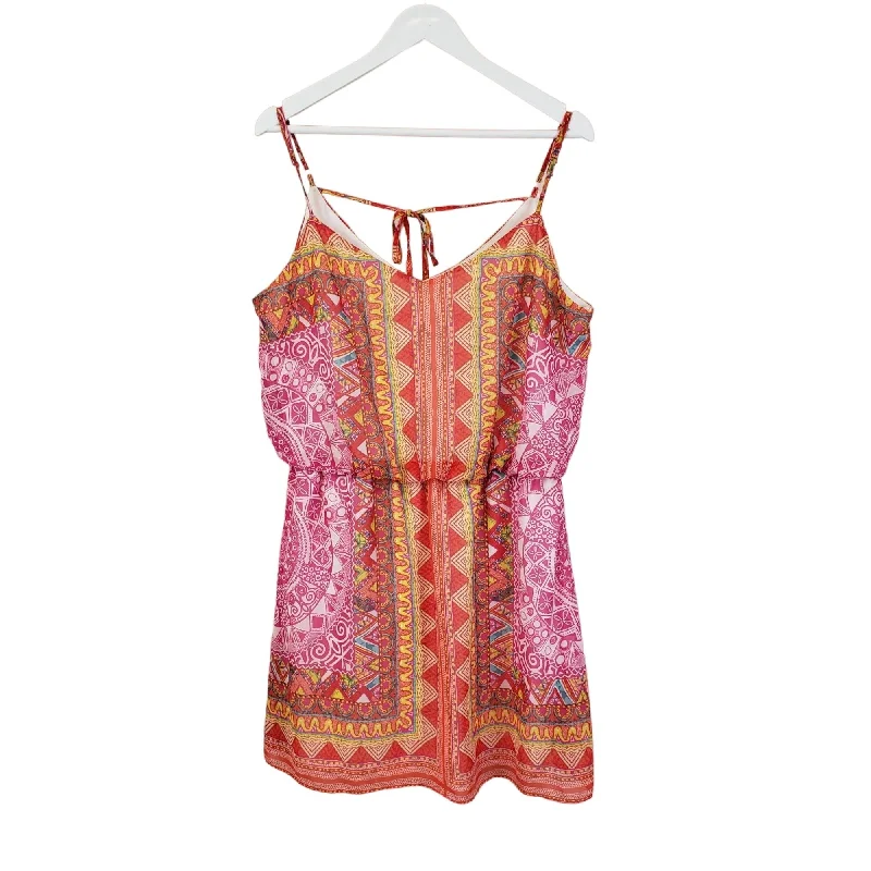 Stock Clearance Bisou Bisou Mixed Print Boho Mini Dress Size 14