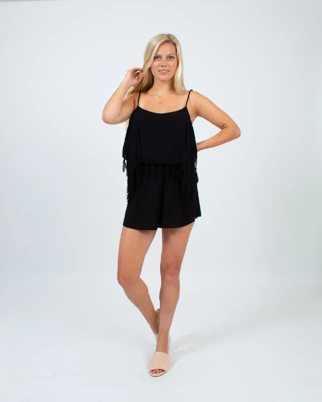 Value Deals Black Fringe Romper