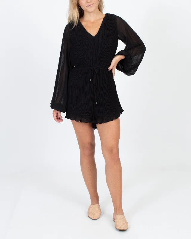 Savings Spectacular Black Pleated Romper