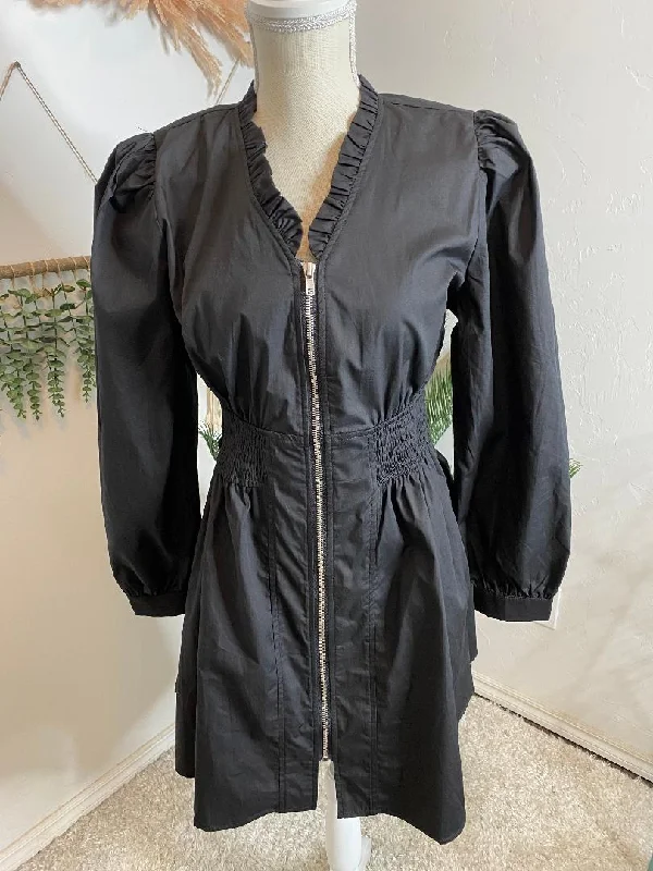 Huge Discounts Black Zip Up Dress S-XL