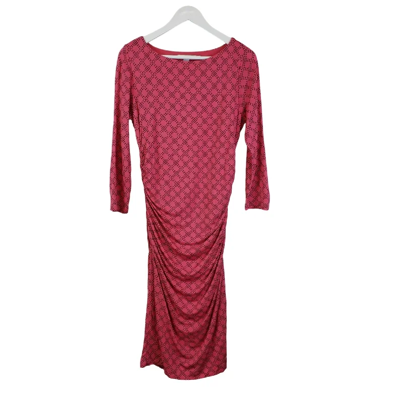 Deal Mania Boden Wool & Tencel Blend Side Ruched Polka Dot Midi Dress Size 8